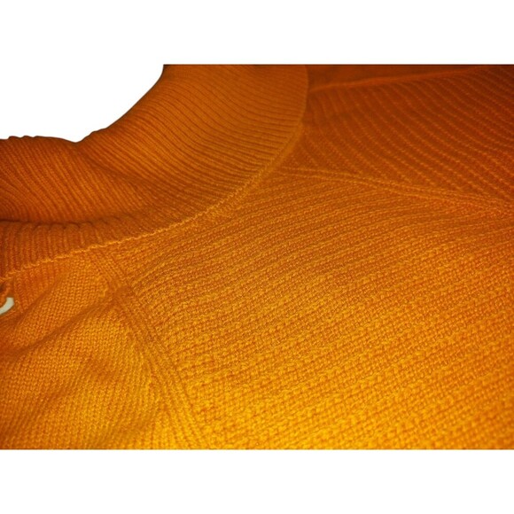 Calvin Klein CK Cable Knit Sweater Womens Medium Orange Chunky Cozy Cowl Neck - Picture 4 of 7